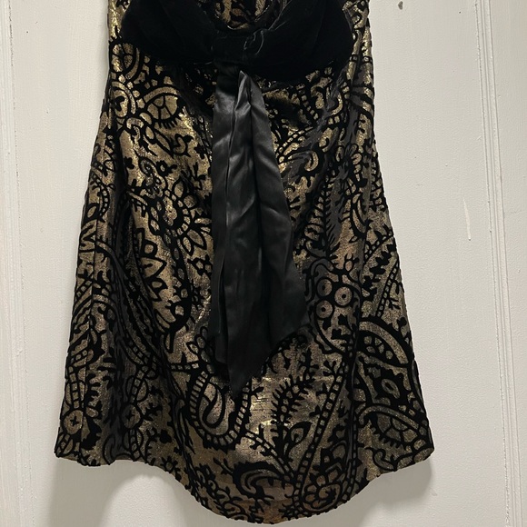 Betsy Johnson Holiday Sweet Gold Strapless Dress - Picture 2 of 9